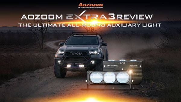 Toyota Hilux using the AOZOOM EXTRA 3 off-road light.
