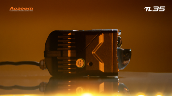 The powerful AOZOOM π35 auxiliary LED spotlight for motorcycles.