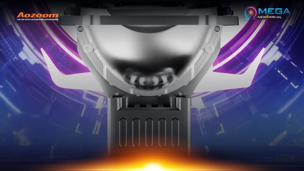 Close-up of the OMEGA projector's CNC cooling fins.