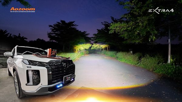 Hyundai Palisade extreme night vision with AOZOOM EX4 High Beam throw.