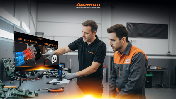 Technician receiving training on AOZOOM products.