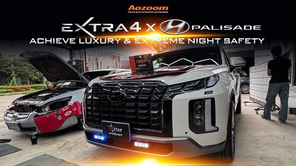 After Hyundai Palisade headlight upgrade comparison with AOZOOM EX4.
