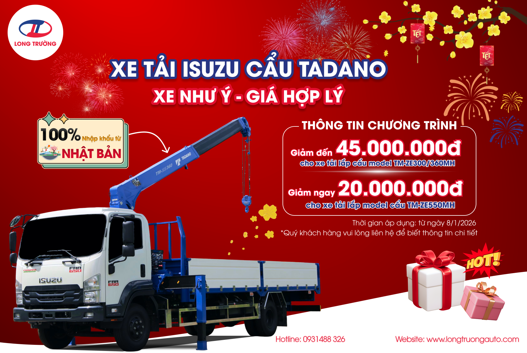 CTKM xe tải cẩu Tadano
