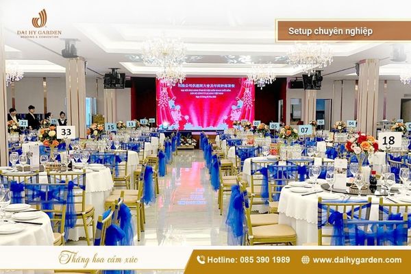 Không gian tổ chức tiệc tất niên sang trọng tại Đại Hỷ Garden