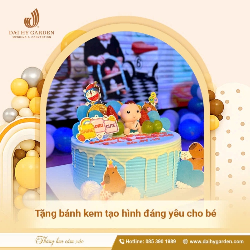 Ưu đãi sinh nhật - tặng bánh kem tạo hình đáng yêu cho bé tại Đại Hỷ Garden