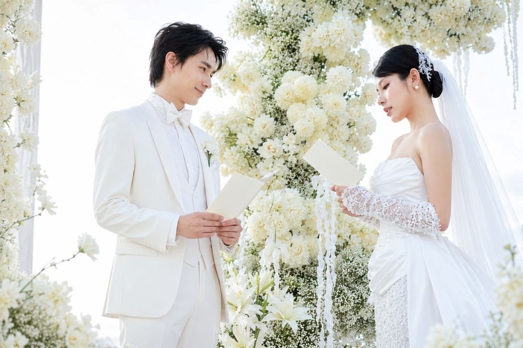 Lễ Vow tại sự kiện Wedding Fair 2026 chủ đề Our Love Story