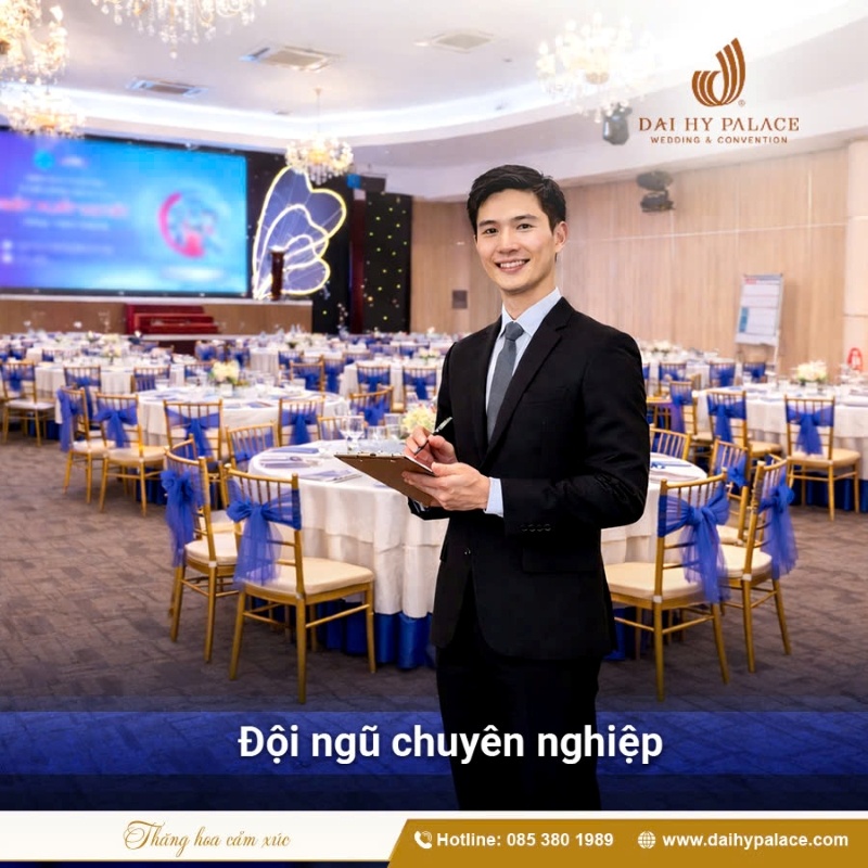 Đội ngũ tiệc hội nghị chuyên nghiệp tại Đại Hỷ Palace