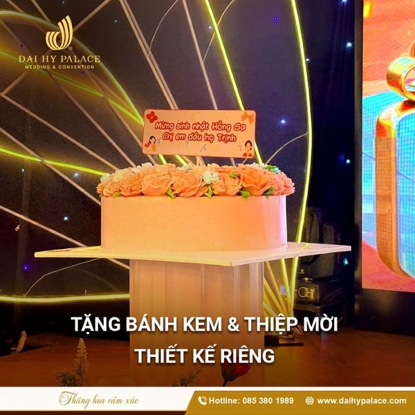 Ưu đãi tiệc sinh nhật cao cấp tặng bánh kem theo chủ đề tại Đại Hỷ Palace