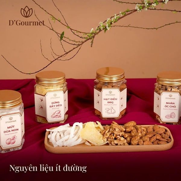 Nguyên liệu quà Tết D'Gourmet cao cấp, có thể tùy chỉnh thành phần