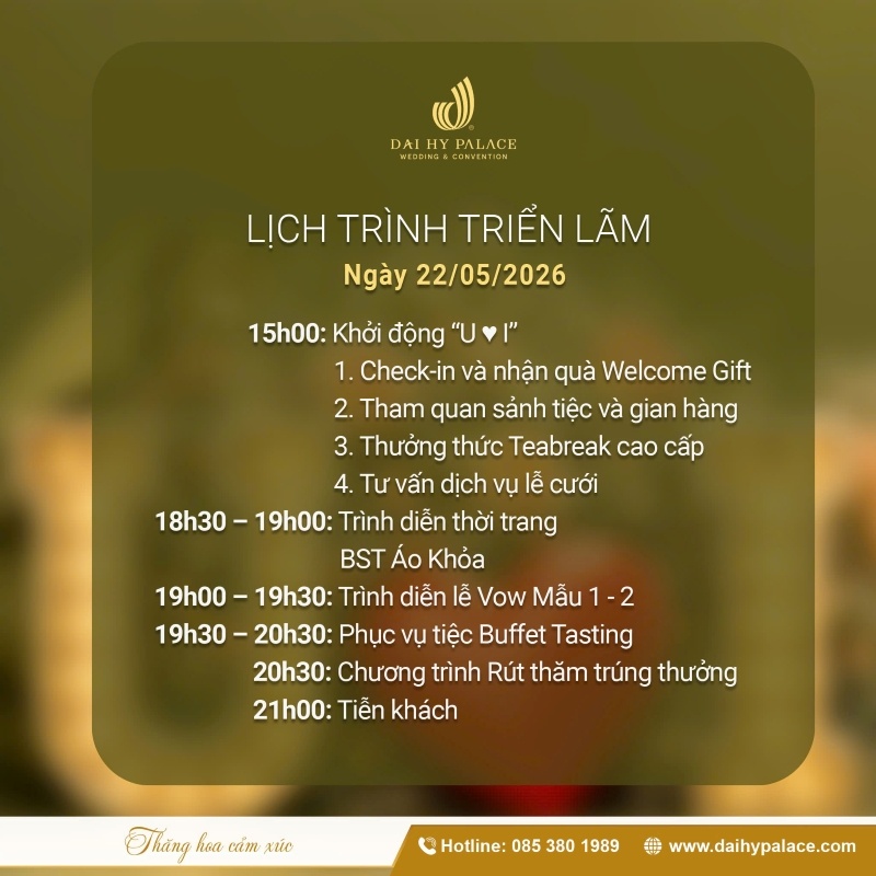 Lịch trình ngày 1 tại sự kiện Wedding Fair U♥I 2026