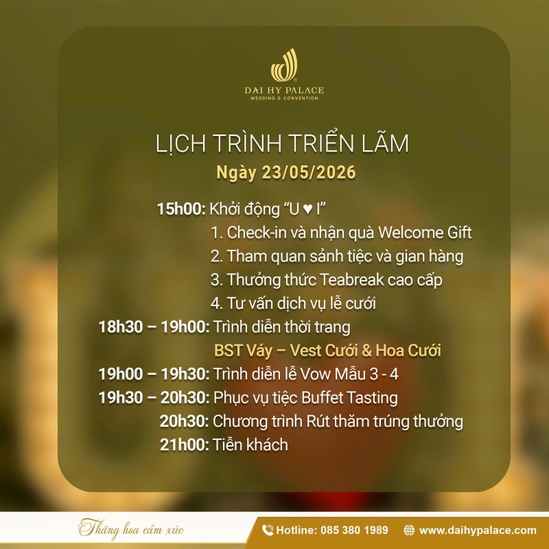 Lịch trình ngày 2 tại sự kiện Wedding Fair U♥I 2026