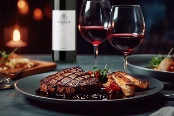 Sự kết hợp của rượu vang đỏ và thịt đỏ