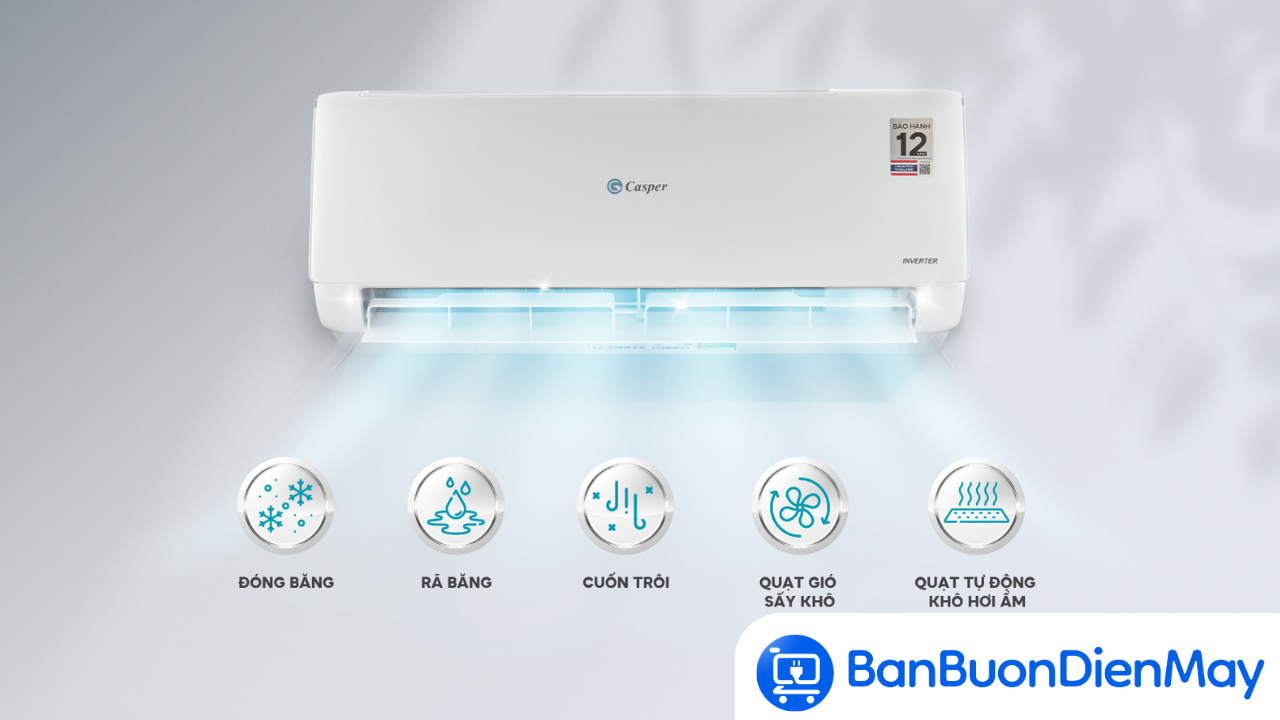 Điều hòa Casper 12000btu 1 chiều JC-12IU36 tự động làm sạch iClean