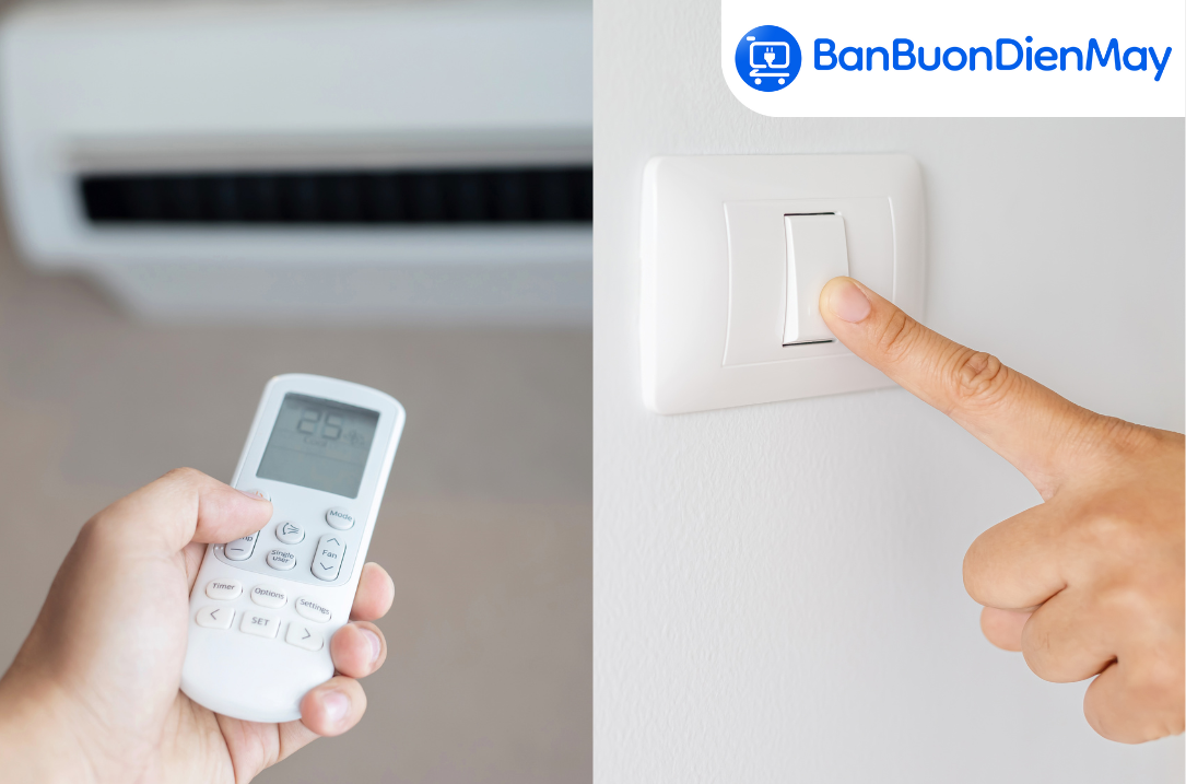 tắt máy điều hoà và tắt công tắc