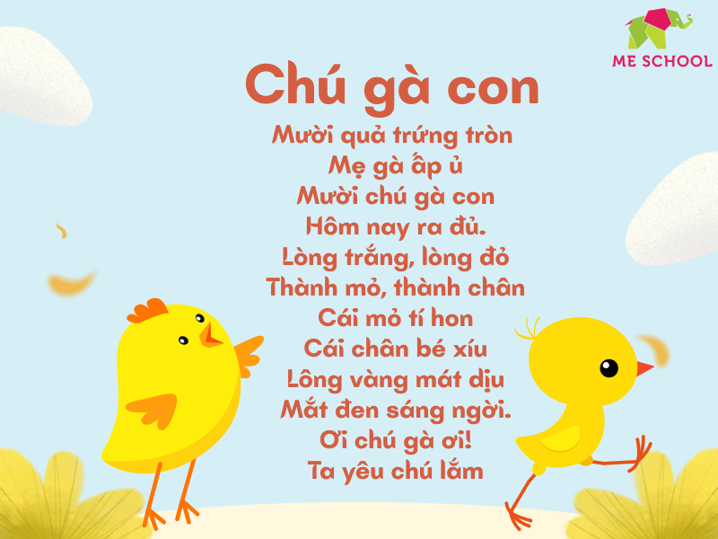 thơ cho bé 2 tuổi