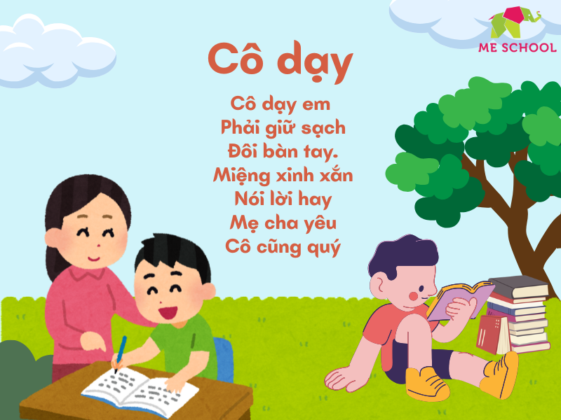 thơ cho bé 2 tuổi