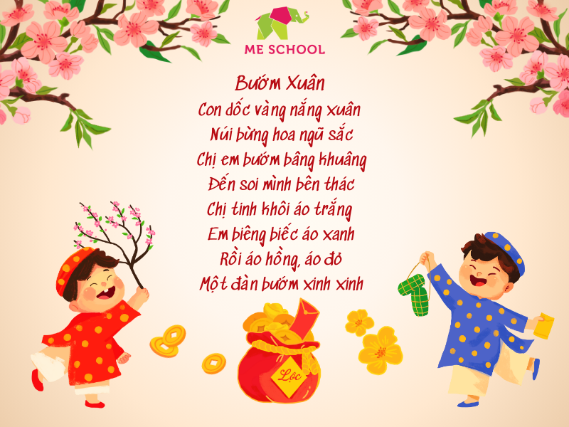 Bài thơ mùa xuân cho trẻ mầm non