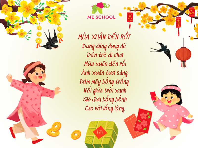 Bài thơ mùa xuân cho trẻ mầm non