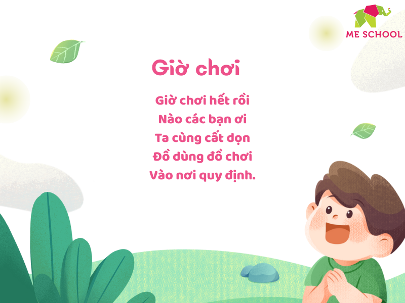 thơ cho bé 3 tuổi