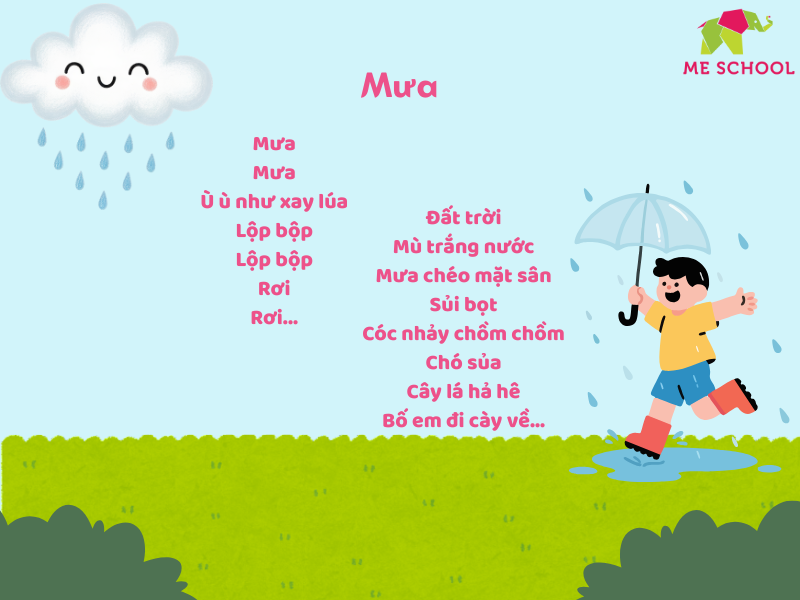 thơ cho bé 3 tuổi