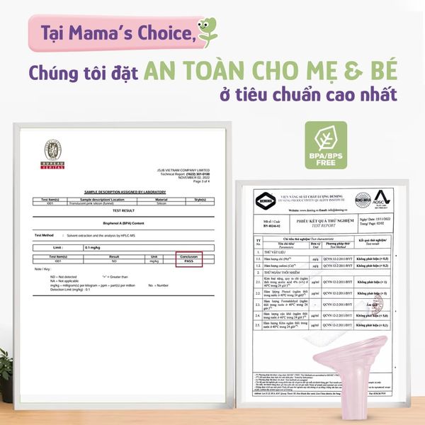 Phễu silicone Mama’s Choice đạt chứng nhận an toàn quốc tế