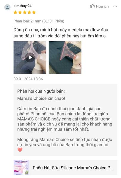Feedback của mẹ về phễu silicone