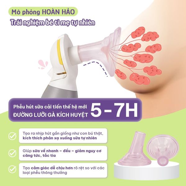 Phễu silicone Mama’s Choice có đường lưỡi gà kích huyệt