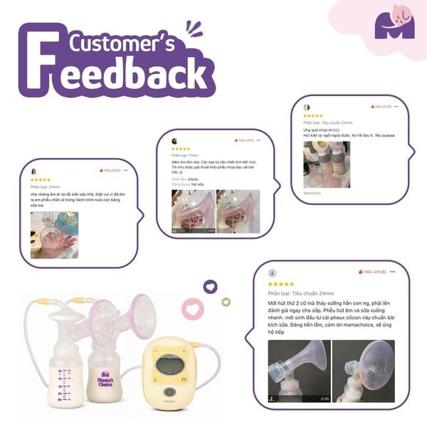 Feedback của các mẹ khi dùng phễu silicone Mama’s Choice