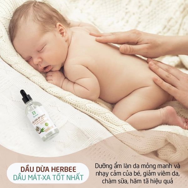 Dầu dừa ép lạnh dưỡng ẩm dịu nhẹ cho bé