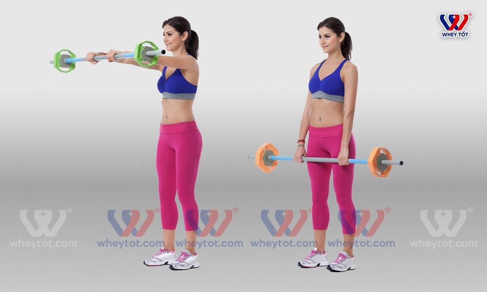 Bài tập vai trước nâng tạ đòn về trước - Barbell Front Raise hiệu quả