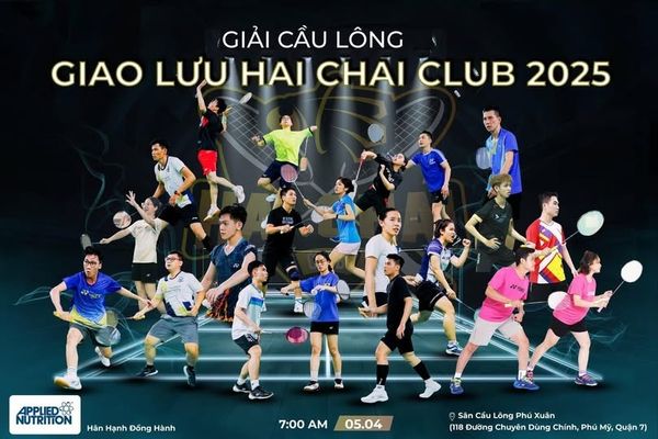 Whey Tốt x Applied Nutrition tài trợ giải cầu lông Hai Chai Club