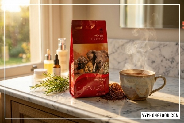Hộp trà Rooibos African Dawn túi lọc chính hãng trả lời câu hỏi trà rooibos mua ở đâu uy tín.
