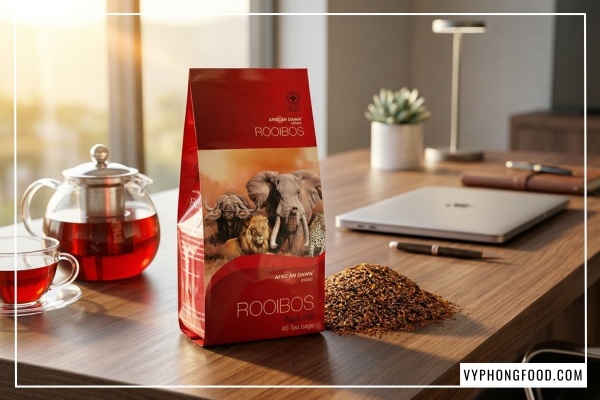 Hộp trà Rooibos African Dawn túi lọc chính hãng trả lời câu hỏi trà rooibos mua ở đâu uy tín.