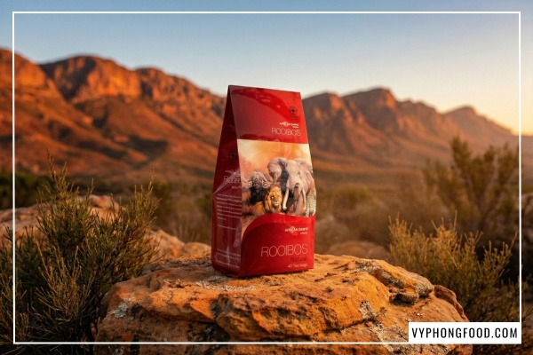 Hồng trà Rooibos Nam Phi thương hiệu African Dawn nhập khẩu chính ngạch bởi VyPhongFood - Địa chỉ trà rooibos mua ở đâu uy tín.