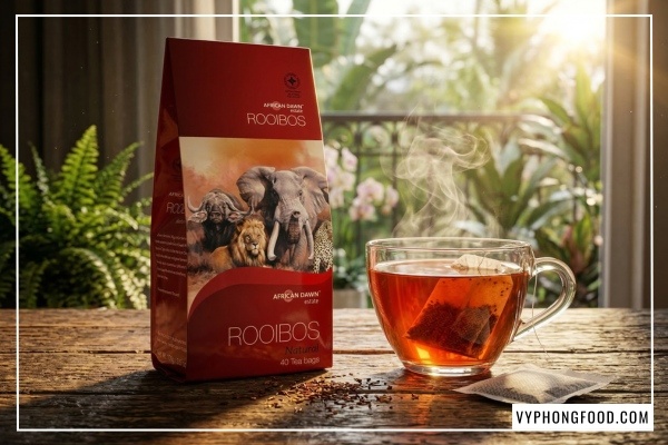 Hồng trà Rooibos Nam Phi African Dawn chính hãng từ vùng Cederberg được nhập khẩu chính ngạch bởi vyphongfood.com