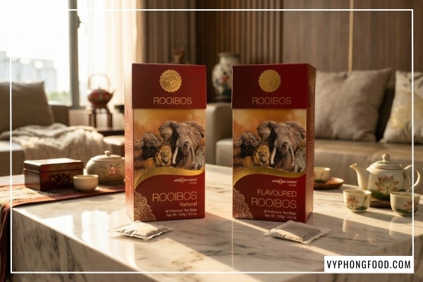 Hồng trà Rooibos Nam Phi African Dawn chính hãng từ vùng Cederberg được nhập khẩu chính ngạch bởi vyphongfood.com