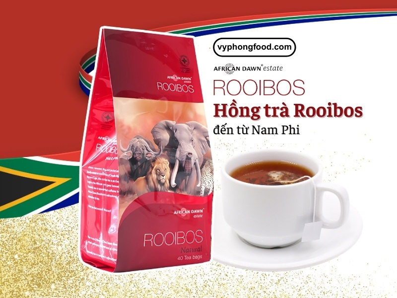 South African Rooibos tea – a caffeine-free herbal tea rich in antioxidants, supporting stress relief, better sleep, and mental health benefits against depression and anxiety.