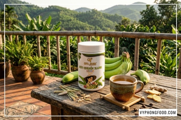 Hướng dẫn cách uống bột chuối xanh hữu cơ đúng chuẩn khoa học giúp bảo toàn tinh bột kháng, hỗ trợ dạ dày và giữ dáng.
