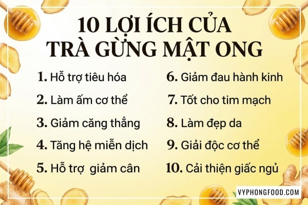 Ảnh minh họa cho bài viết 10 Công dụng của trà gừng với mật ong cho dân văn phòng.