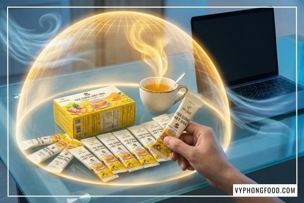 Ảnh minh họa cho bài viết 10 Công dụng của trà gừng với mật ong cho dân văn phòng.