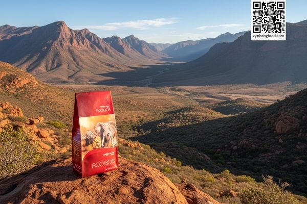 Hộp hồng trà Rooibos Nam Phi African Dawn, trà thảo mộc túi lọc đặt giữa thiên nhiên vùng núi Cederberg, nhập khẩu chính ngạch bởi Vy Phong Food.