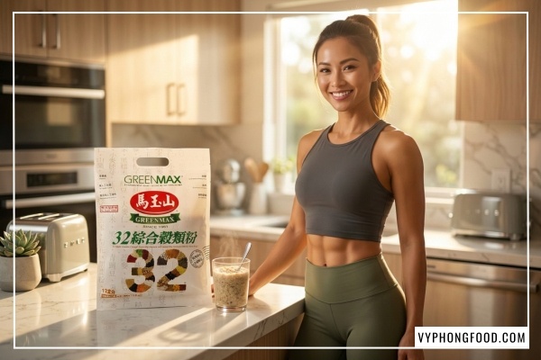 Hình ảnh bột ngũ cốc dinh dưỡng giảm cân Greenmax và lộ trình thực đơn 7 ngày giúp F5 vóc dáng lành mạnh cho dân văn phòng.