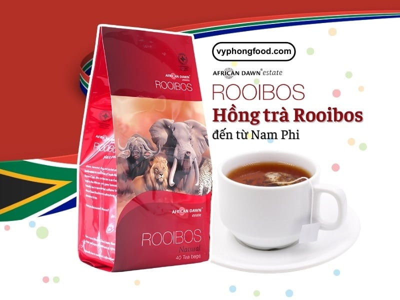 This image shows South African rooibos tea, a premium herbal tea rich in antioxidants. Rooibos tea supports endurance, reduces fatigue, aids recovery for athletes, and is one of the most popular herbal teas for better sleep and overall health.