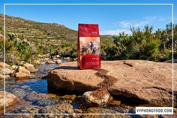 Trà rooibos mua ở đâu uy tín - hình ảnh hồng trà rooibos túi lọc 40 gói African Dawn chính hãng nhập khẩu bởi VyPhongFood.
