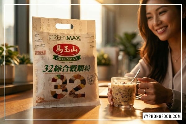 Review bột ngũ cốc dinh dưỡng giảm cân Greenmax Đài Loan 32 loại hạt không đường nhập khẩu chính ngạch Vy Phong Food.
