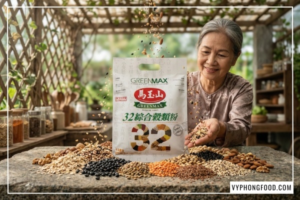 Review bột ngũ cốc dinh dưỡng giảm cân Greenmax Đài Loan 32 loại hạt không đường nhập khẩu chính ngạch Vy Phong Food.