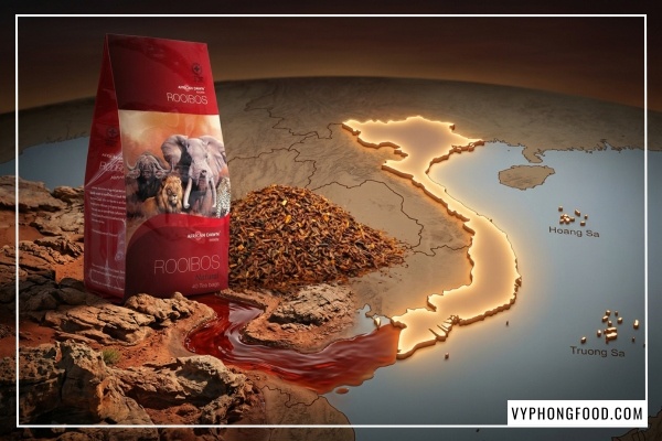 Đồ họa tổng hợp 10 lợi ích tuyệt vời trả lời cho câu hỏi trà rooibos có tác dụng gì đối với sức khỏe, nổi bật là sản phẩm hồng trà nam phi thương hiệu African Dawn.