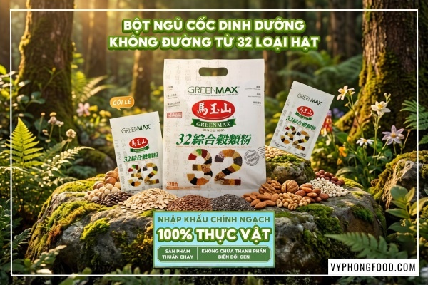 Ly bột ngũ cốc dinh dưỡng không đường Greenmax Đài Loan thơm ngon bên cạnh các loại hạt tự nhiên, minh chứng thực tế cho việc bột ngũ cốc đài loan có tốt không đối với bệnh nhân tiểu đường.