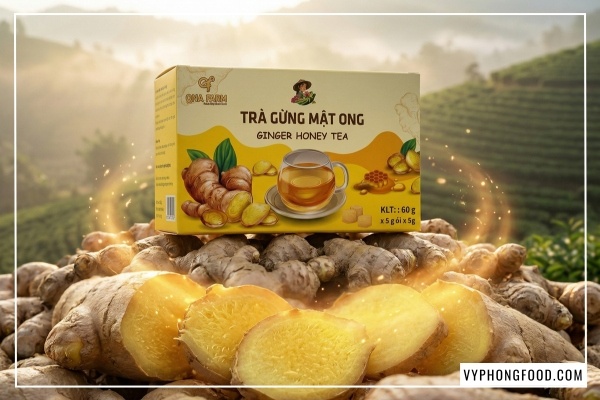 gừng sẻ tiên phước quảng nam thành phần chính trà gừng mật ong qna farm.