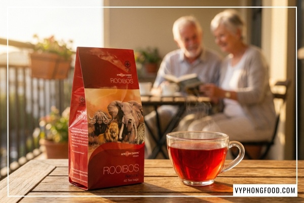 trà rooibos mua ở đâu chính hãng african dawn và tốt cho tim mạch.